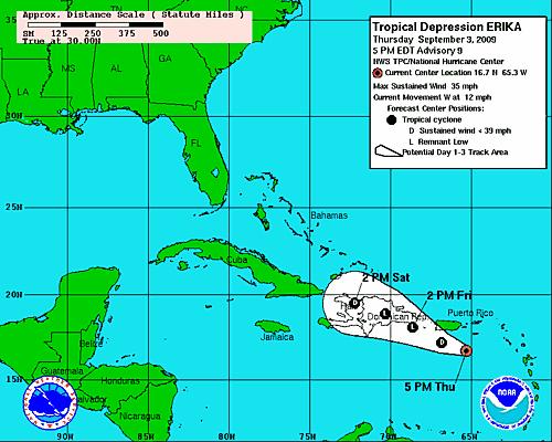 Erika Fizzles Out, No Longer A Tropical Threat