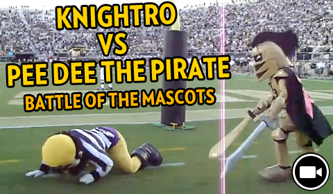 UCF vs. ECU: Knightro Slays PeeDee the Pirate Before Knights Football Game