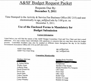 UCF hides the name of any SGA budget committee member who opts out of public scrutiny