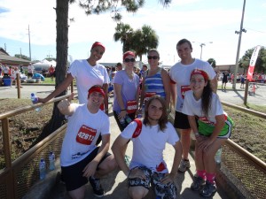 Junior nursing major Belinda Ladley (far right) poses with other runners.