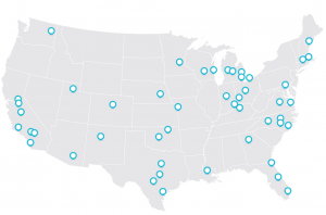 The 48 cities that will see Uber price slashes. (Photo via Uber) 
