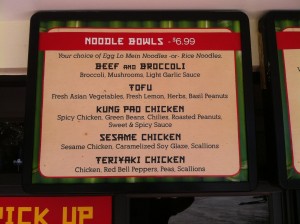 Menu options at Nom Nom Bowls.