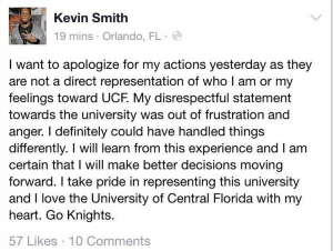 Smith issued an apology on Thursday. 