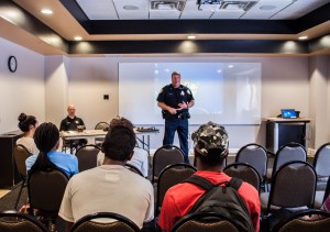 UCF Police Department conducts a free workshop for students, on how to handle an active shooter on campus, Thursday, September 10th, 2015. 