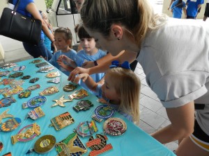 Children were able to pick out medals for their participation on April 2 at DPT's Let's Ignite, a field day for children with disabilities and their families.