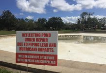 UCF Reflecting Pond under repair until May due to damage from Hurricane Irma