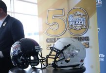 Scott Frost, Danny White accept formal Peach Bowl invitation at Spectrum Stadium