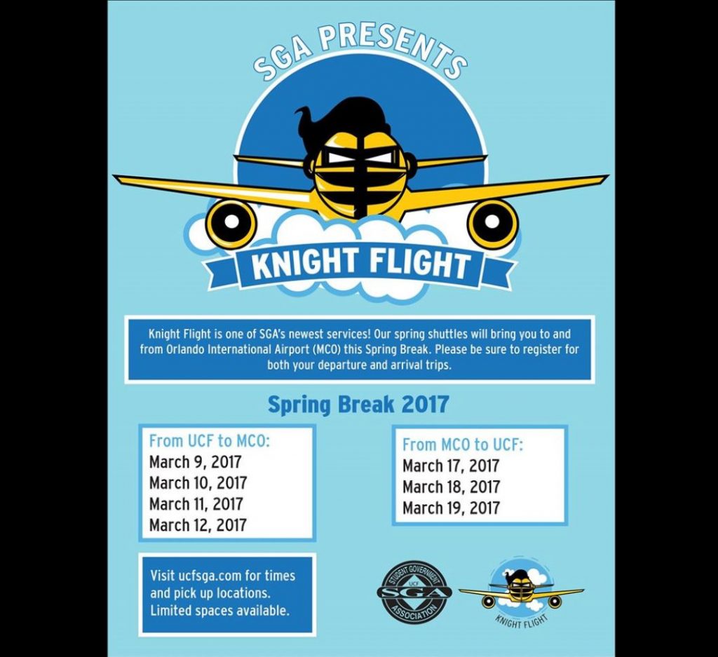 UCF SGA Announces Knight Flight Spring Break Shuttle Times —