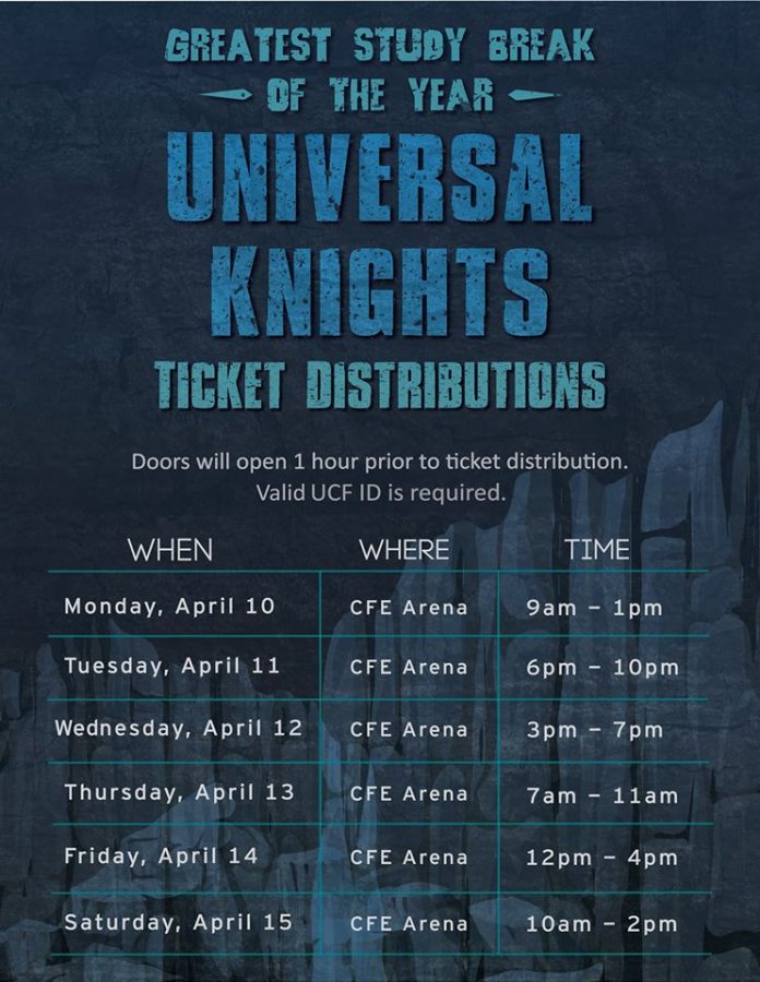 Universal Knights 2017 Ticket Distribution Times —