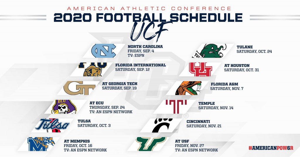 UCF Football Schedule Released, Ranked Top G5 School in ESPN's